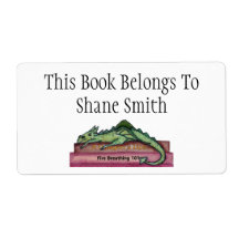 Étiquette de livre de nom personnalisé Dragon