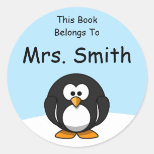 Étiquette de livre de pingouins personnalisé