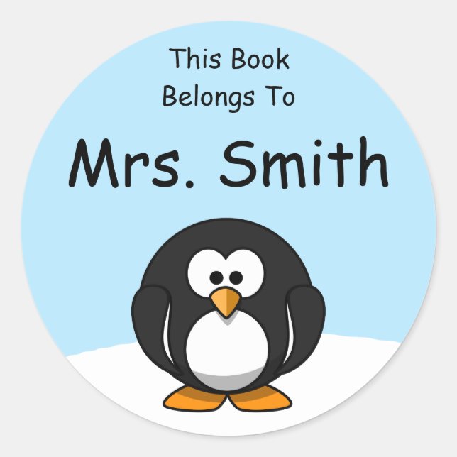 Étiquette de livre de pingouins personnalisé (Devant)