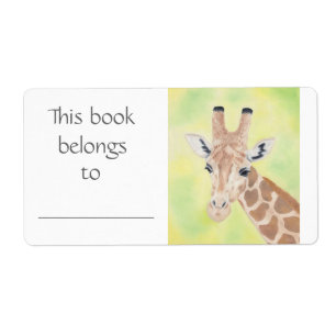Étiquette de livre Giraffe