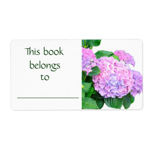 Étiquette de livre Pink Hydrangea