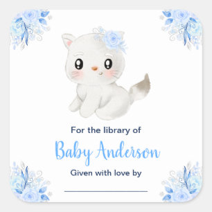 Étiquette de livre pour Baby Shower Chat de Pays d