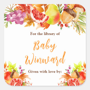 Étiquette de livre pour Baby Shower de récolte d'a