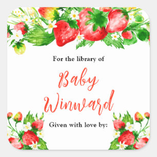 Étiquette de livre pour Baby Shower Fleurs et Frai