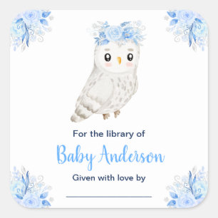 Étiquette de livre pour Baby Shower Hiver Merveill