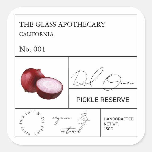 Étiquette de l'oignon rouge d'Apothecaire (Devant)