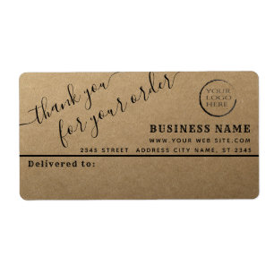 Étiquette de mailing d'affaires simple merci logo 