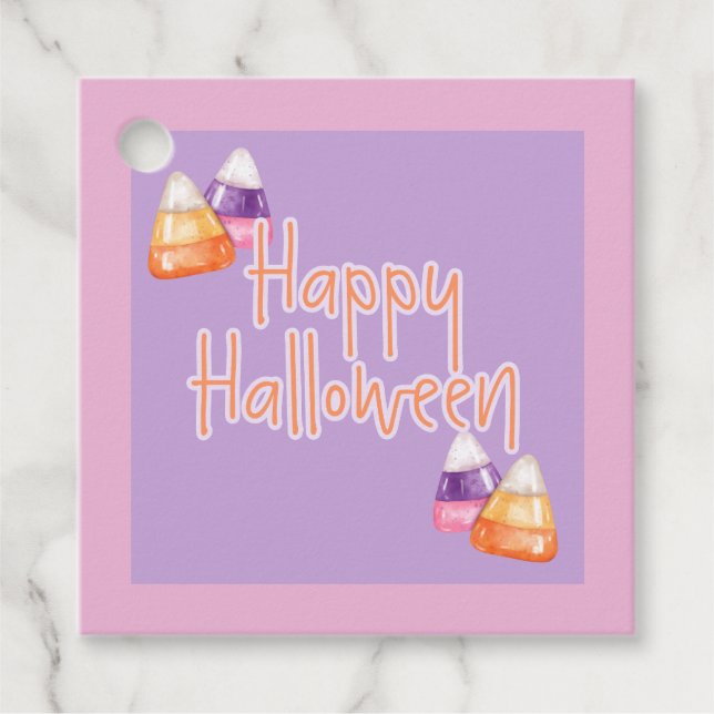 étiquette de maïs-bonbon girly halloween (Devant)