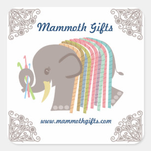 Étiquette de mammouth laineux d'éléphant de fil