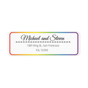 ÉTIQUETTE de mariage arc-en-ciel LGBT