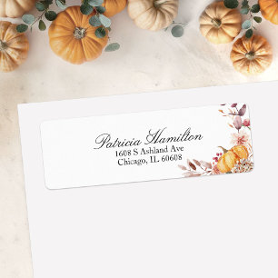 Étiquette de mariage Automne Feuilles Citrouille