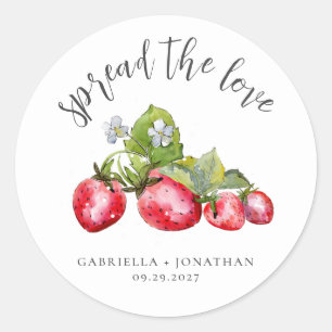 Étiquette de mariage Confiture de fraises Épandez 