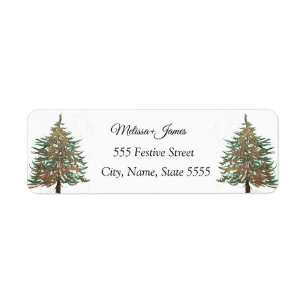 Étiquette de mariage de Noël Vintage Green Christm
