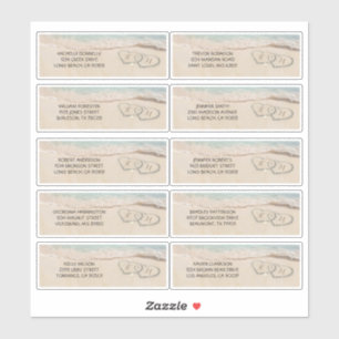 Étiquette de Mariage de plage Nom et adresse