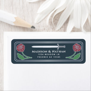 Étiquette de mariage d'épée de fantasy médiévale g