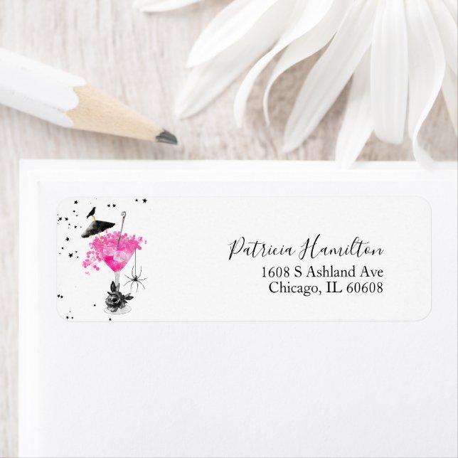 Étiquette de mariage d'Halloween pour boissons fes (En situation)