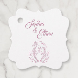 Étiquette de mariage élégante – Filigrane de rose