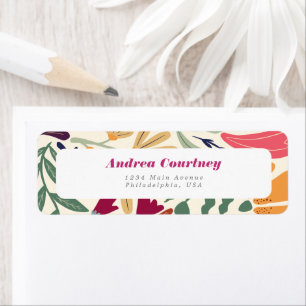Étiquette de mariage floral coloré lumineux incong