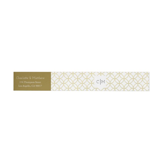 Étiquette de Mariage moderne géométrique or (Individual)