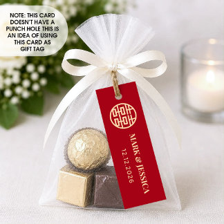 Étiquette de mariage Red Double Happiness (1x3 pou