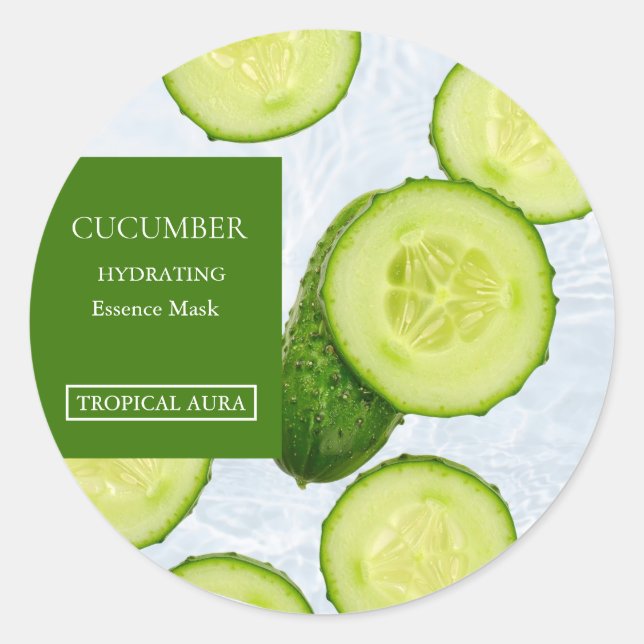 Étiquette de masque facial au concombre (Devant)