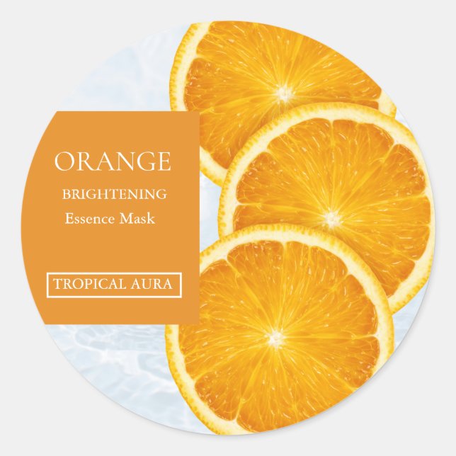 Étiquette de masque facial orange (Devant)