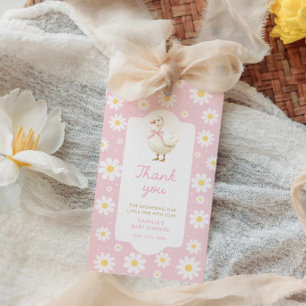 Étiquette de Merci de Baby shower d'oie rose