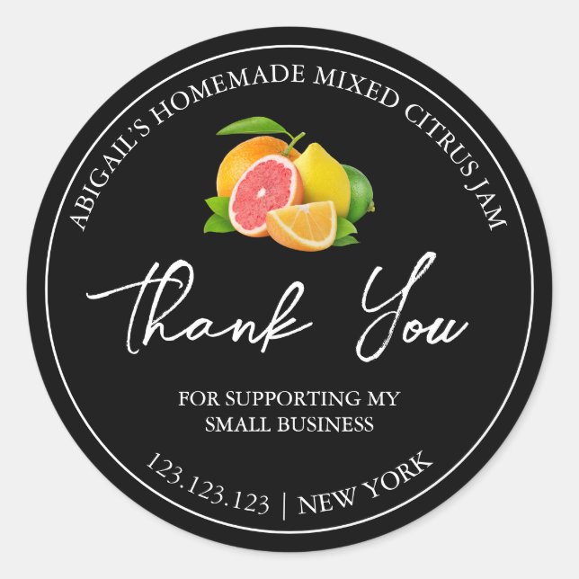 Étiquette de Merci de confiture d'agrumes maison s (Devant)