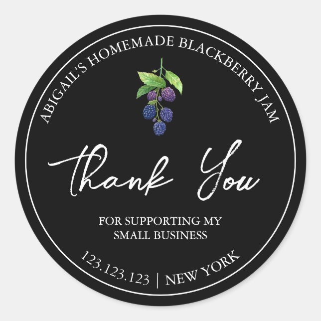 Étiquette de Merci de confiture de Blackberry mais (Devant)