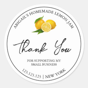 Étiquette de Merci de confiture de citron maison s