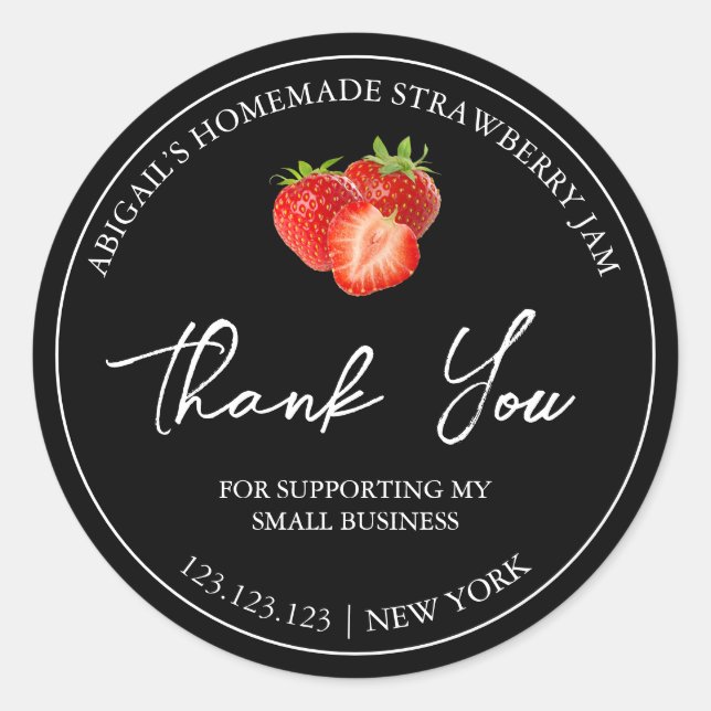 Étiquette de Merci de confiture de fraises maison  (Devant)