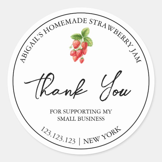 Étiquette de Merci de confiture de fraises maison  (Devant)