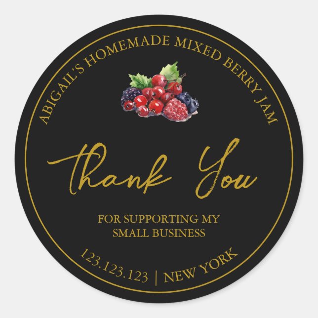 Étiquette de Merci de confiture de  simple maison (Devant)