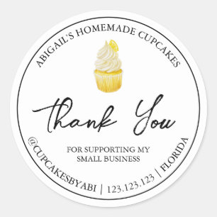 Étiquette de Merci de Cupcake maison simple