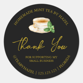 Étiquette de Merci de thé à la menthe maison simpl