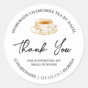 Étiquette de Merci de thé Chamomile simple fait ma
