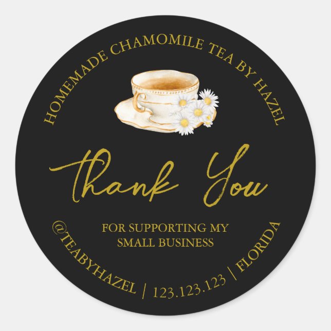 Étiquette de Merci de thé Chamomile simple fait ma (Devant)