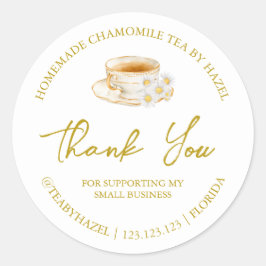 Étiquette de Merci de thé Chamomile simple fait ma