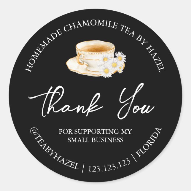 Étiquette de Merci de thé Chamomile simple fait ma (Devant)