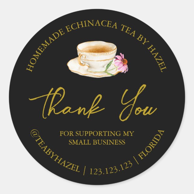 Étiquette de Merci de thé Echinacea fait maison (Devant)
