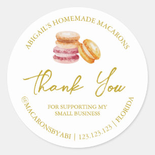 Étiquette de Merci Macaron maison simple