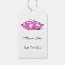 Étiquette de Merci personnalisé Coussin rose en ve