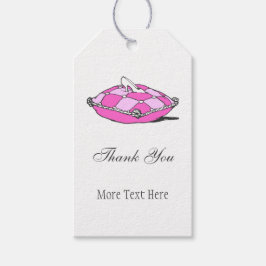 Étiquette de Merci personnalisé Coussin rose en ve