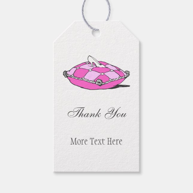 Étiquette de Merci personnalisé Coussin rose en ve (Devant)