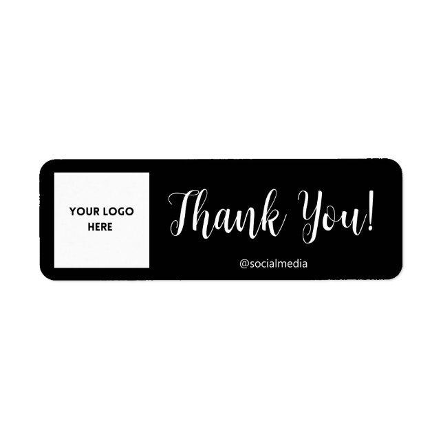 Étiquette de Merci personnalisé noir (Devant)