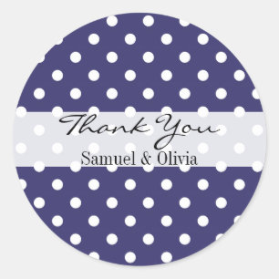 Étiquette de Merci pointu Indigo Round Custom Polk