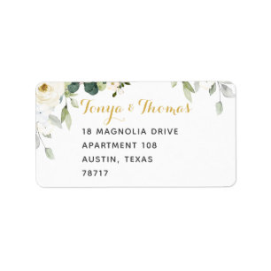 Étiquette de messagerie Mariage White Peony Epipha