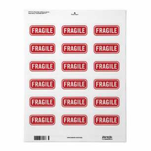Étiquette de messagerie simple Red Fragile
