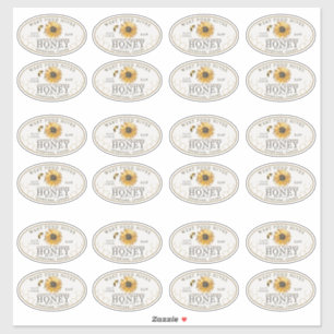 étiquette de miel 3 x 2 pouces tournesol et abeill