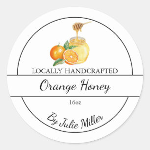 Étiquette de miel à l'orange infusé maison simple